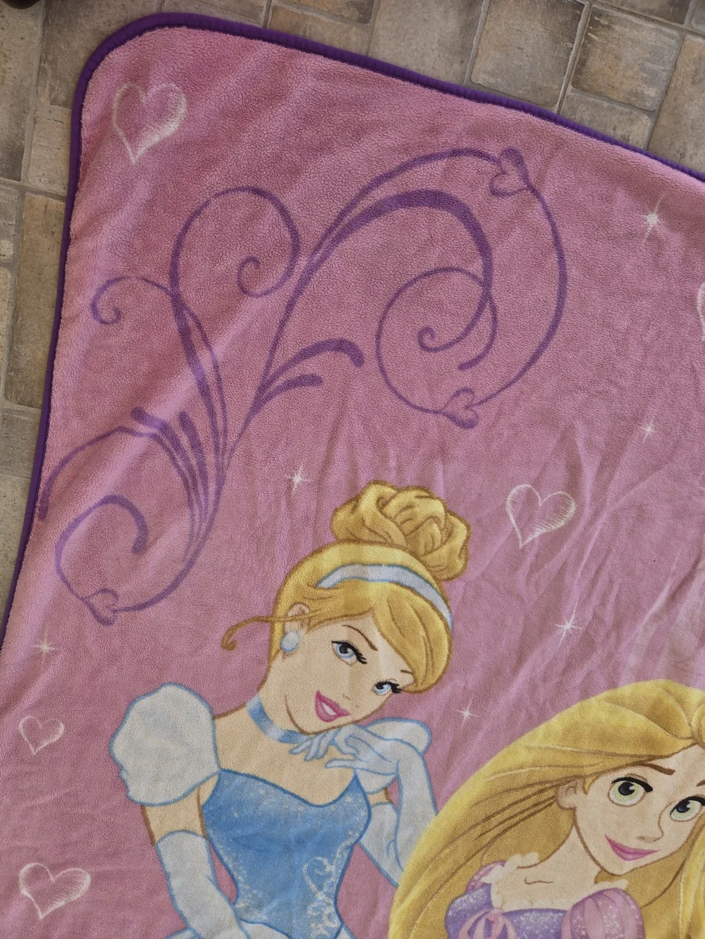 Disney Pink, Blue & Gold Princess Fleece Throw Blanket